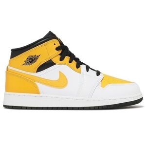 Nike Air Jordan One Mid Yellow Black Kid’s Shoes 5Y